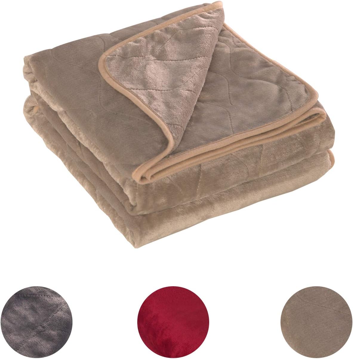 Electric Heated Throw Blanket 50 x 60 Inch, Cosy Fleece Heated Blanket with 4 Heating Levels and Overheating Protection System (Khaki): Kitchen & Dining
