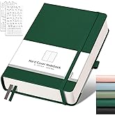 AHGXG Dotted Journal, 320 Numbered Pages Dot Grid Notebook A5 Thick Journal, 100gsm Thick Dotted Paper, Leather Hardcover, In