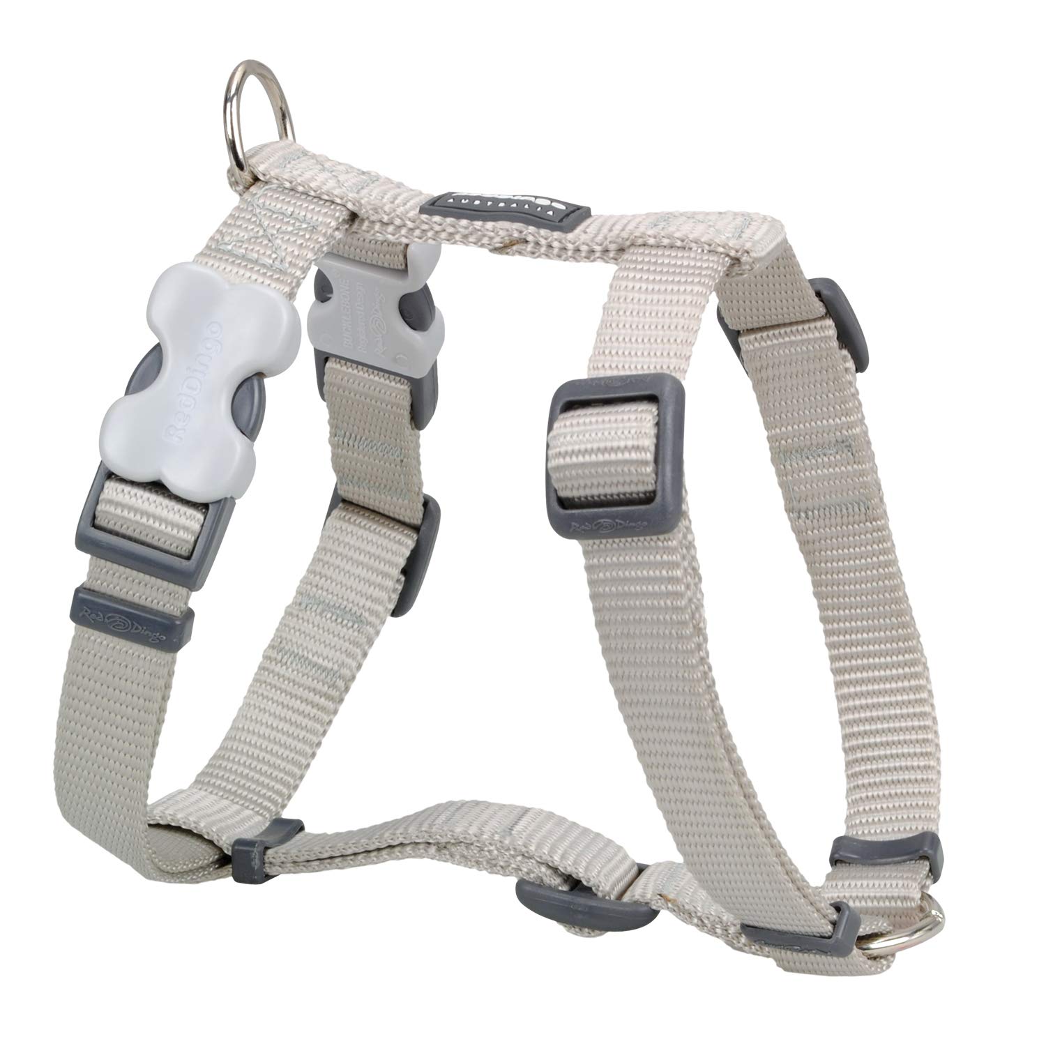 Red Dingo Classic Dog Harness Plain, Grey, Medium 20mm