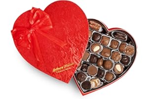 ANTHONY-THOMAS Anthony Thomas, Heart Shaped Box, Mother's Day Chocolates, Milk and Dark Chocolate, Soft Centers, Nuts, Toffee and Caramels, Gift Box, 32 Pieces (14 oz, Milk and Dark)