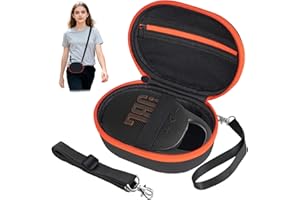 Hoarecal Portable EVA Hard Case for JBL Clip 5 & Clip 4, Waterproof and Dustproof Mini Bluetooth Speaker Carrying Case with Strap for Home, Outdoor and Travel (Black) - Box Only
