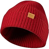 FUQILA 100% Merino Wool Cuff Beanie Hat, Unisex Warm Winter Caps Soft, Breathable & Cozy Stretchy Knitted Cuffed Cap