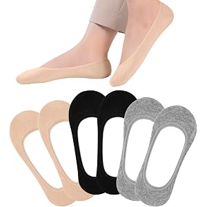 ZOLLYEE 6 Pairs No Show Socks Womens Invisible Ultra Low Cut Liners Soft | Non Slip Low Cut Breathable Comfortable socks for