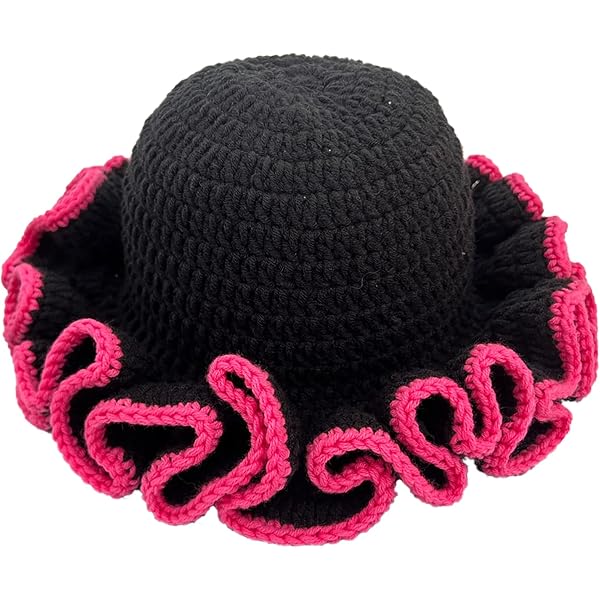 URTERYSER Hat, Adult Crochet Bucket Hat Handmade Ruffled  display picture 3