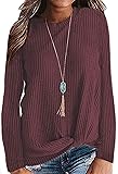 MISFAY Womens Casual Top Long Sleeve Cute Twist