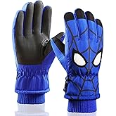 UJONGE Blue Spiderman Kids Ski Gloves - Children Skiing Gloves Boys' Winter Warm Snow ski Gloves Outdoor,Non-Slip Sports Mitt