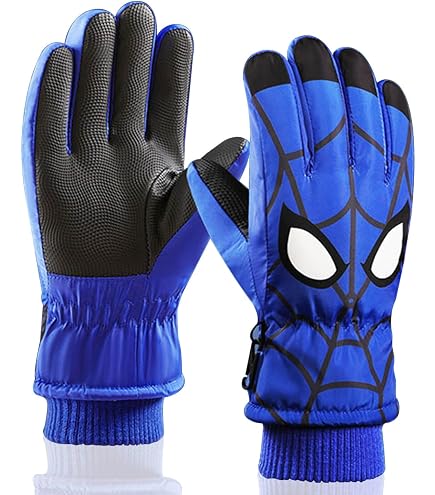 Gants D'hiver Enfant 2 Pièces – Taille Unique 3-8 Ans – Design Spiderman Bleu - 12