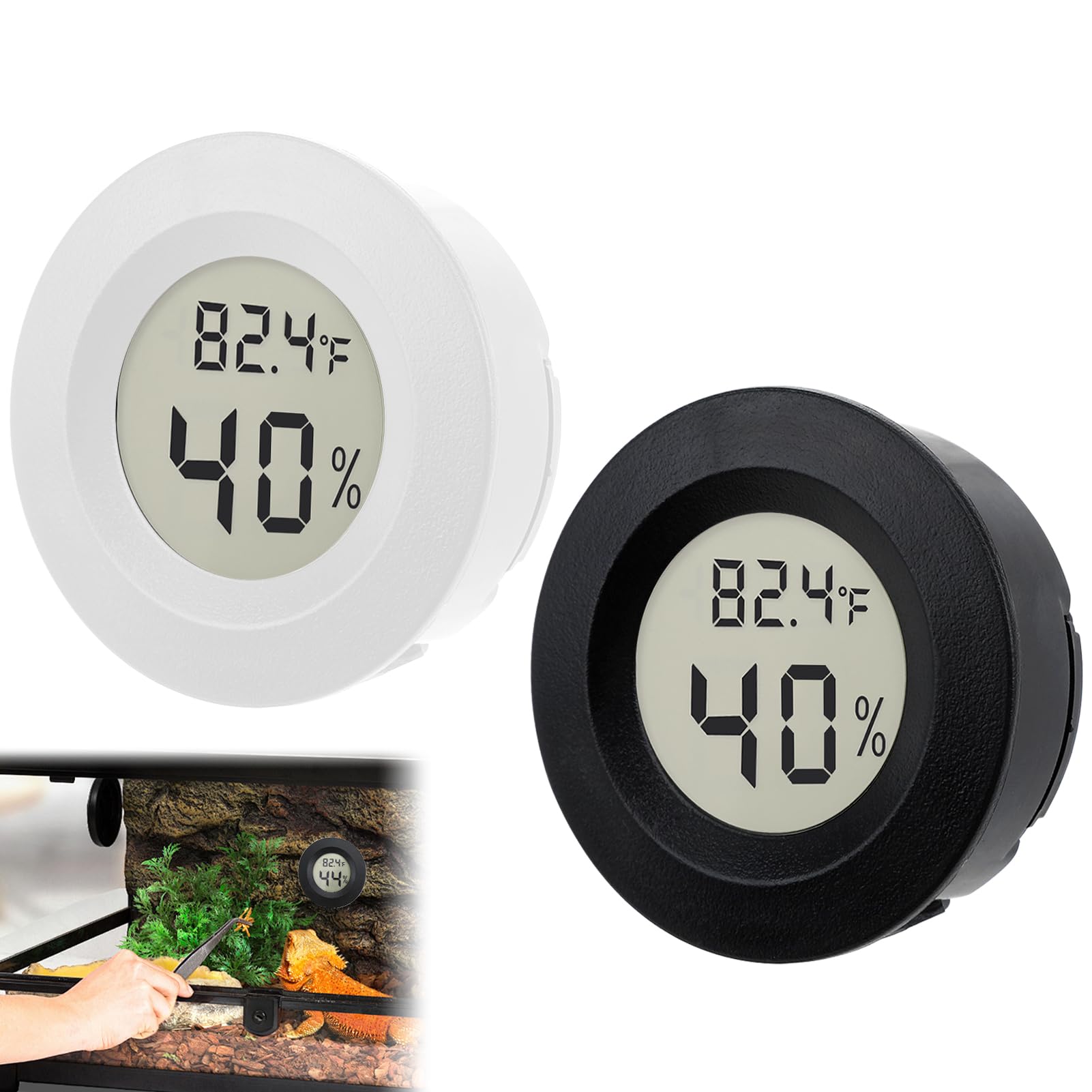 LCD Digital Hygrometer and Thermometer - Humidity Gauge for Greenhouses, Dehumidifiers, Humidifiers, Basements, Babyrooms, Home Offices with Switchable °C/°F