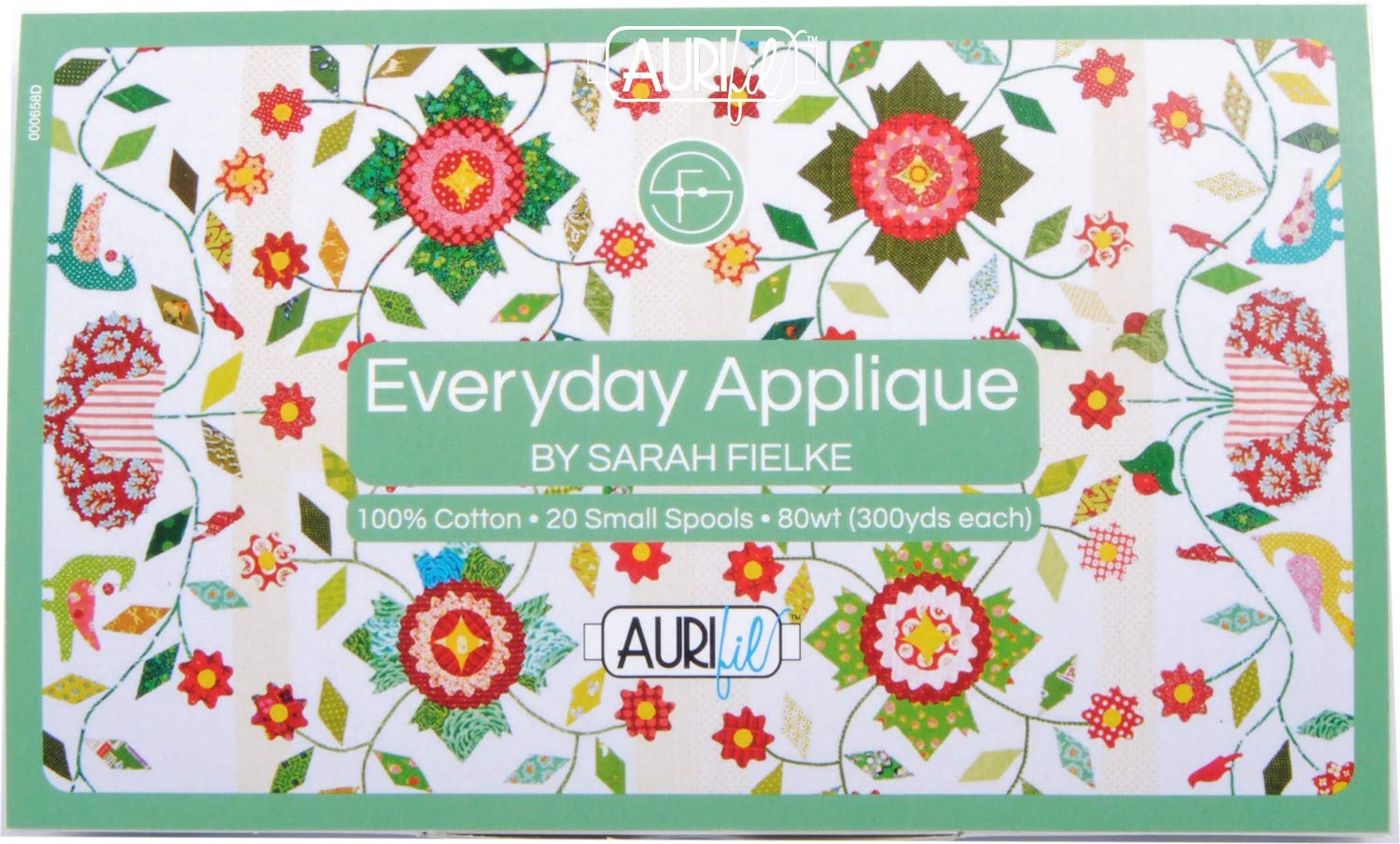 Aurifil USA Sarah Fielke Everyday Applique Collection 80wt 20 Small Spools Thread, Mulitple