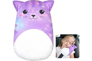 Lemmeko Seat Belt Cover Pad for Kids Soft Seat Belt Pillow Cute Cartoon Car Seat Strap Pads Pillow for Children Boys Girls Head Neck Shoulder Support