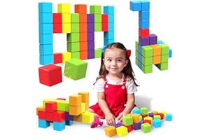 Pairez Toys Magnetic Building Blocks, 1.65 inch Large Magnetic Stacking Cubes for Toddlers, Sensory & Montessori Toys for Boy