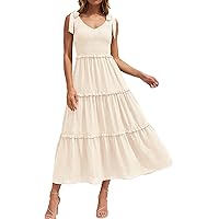 Gacaky Summer Dress for Women Casual Lace Floral Embroidered Bohemian Maxi  Dress Flowy A Line Beach Long Dresses Beige Small at Amazon Women's  Clothing store