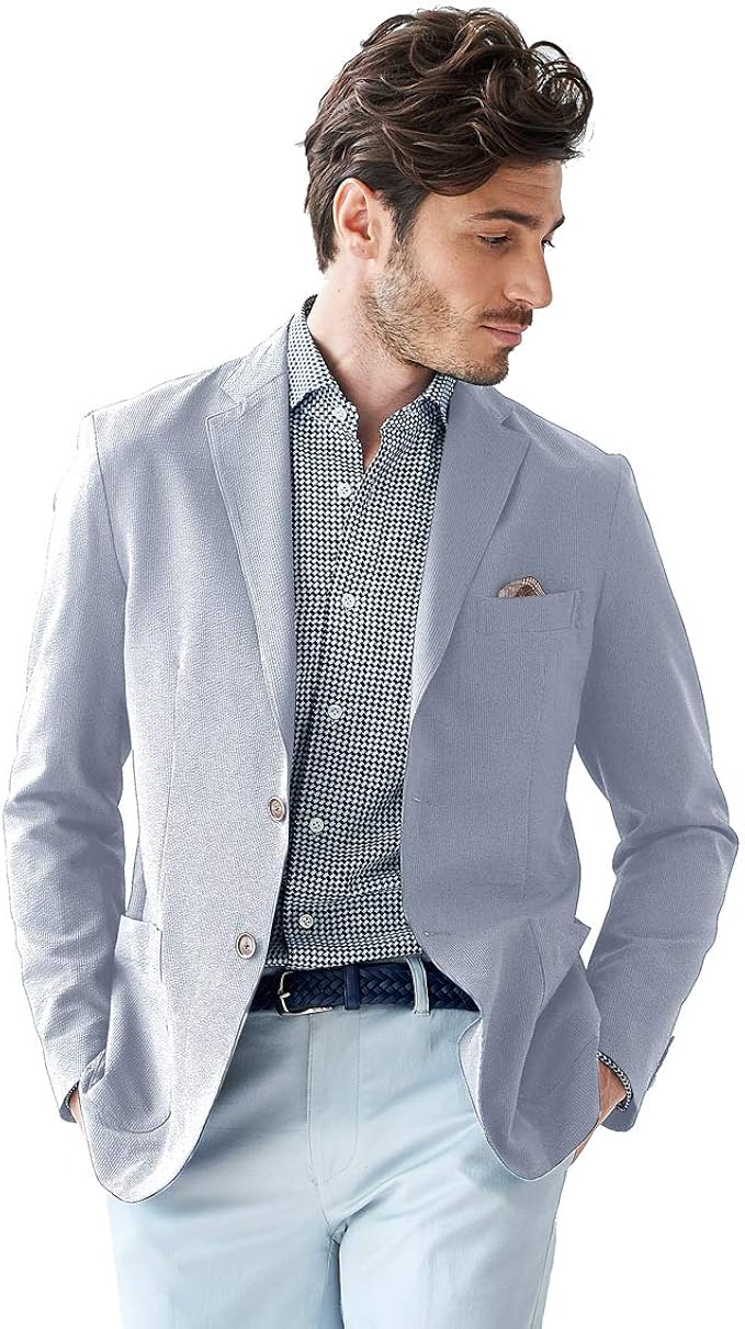 Amazon Fidato フィダート 日本製生地 Coolmax 超軽量シアサッカーピンストライプストレッチジャケット ロングパンツ 通販