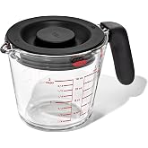 OXO Good Grips 2 Cup Glass Measuring Cup With Lid | Shatter-Resistant Glass, Dripless Spout, Lid For Frdge &amp; Freezer Storage, Ideal for Baking Prep, Microwave Safe, Hand Wash