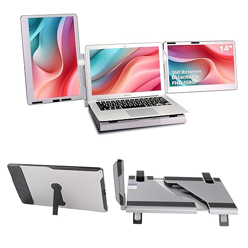 Alecewey F2 Laptop Screen Extender 14 Inch Triple Portable Monitor for ...