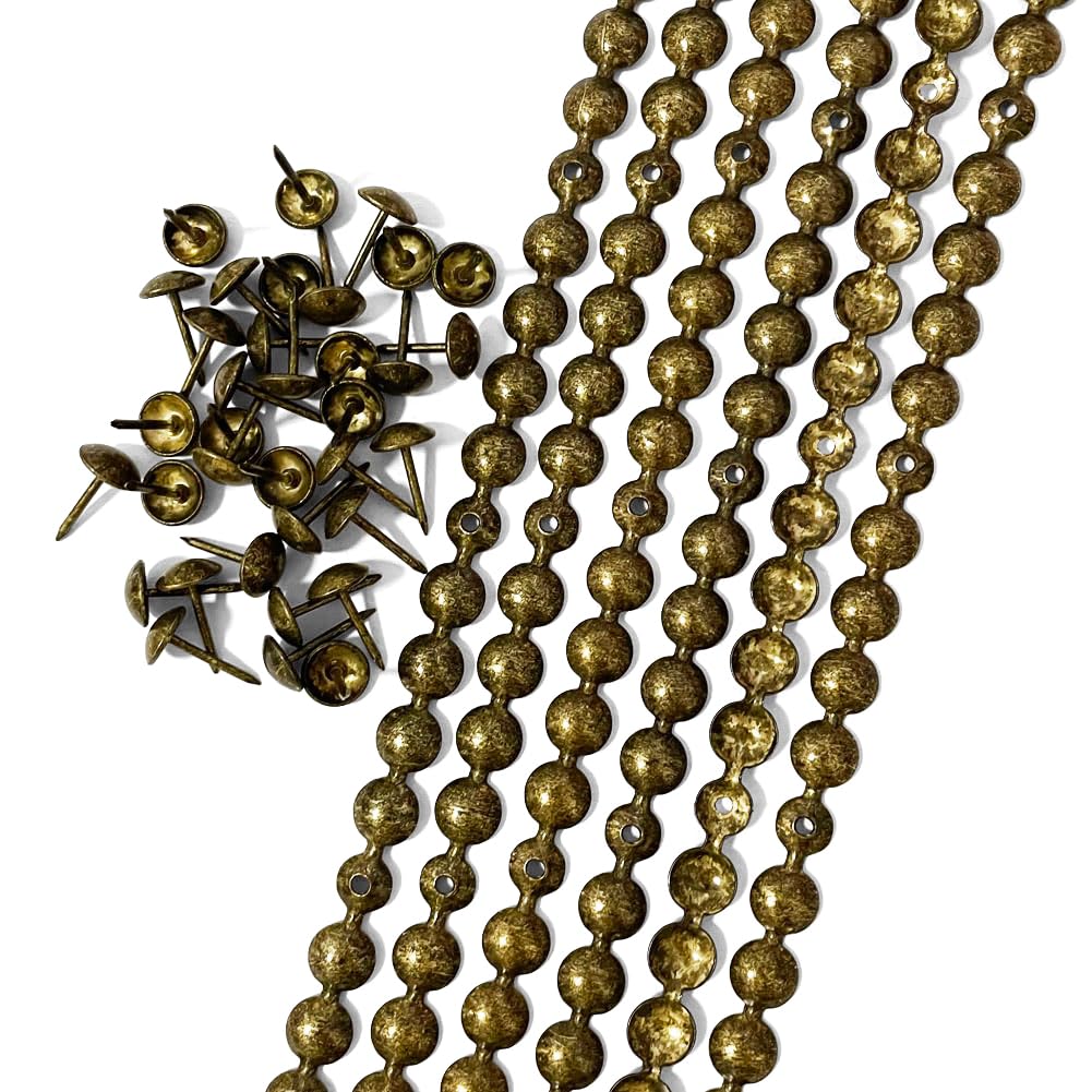 Let's Decorate 20 Meters Upholstery Tacks, Decorative Nail Strips/Nail Head Trims,Upholstery Sofa Tacks,Loosing Tacks Matched (9.5mm Antique/20M)