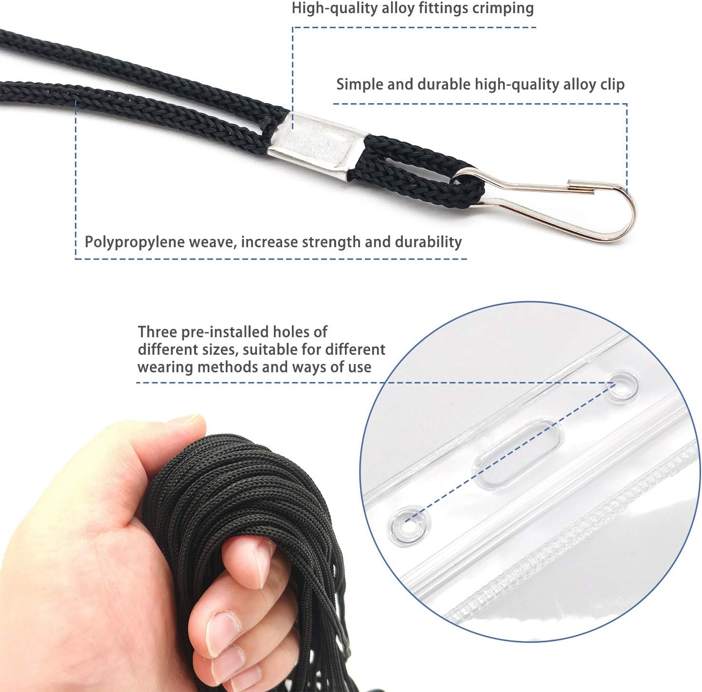 20 Pcs Clear Plastic Id Card Holder with 20pcs Lanyard Card Holder - Image 4