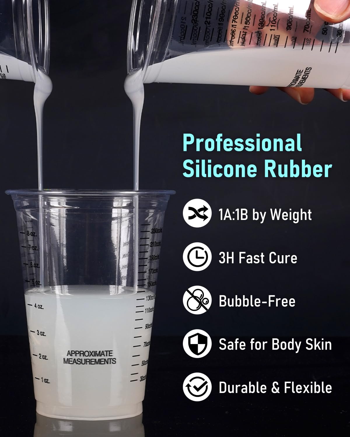 Nicpro 90oz Silicone Mold Making Kit, 15A Platinum Liquid Silicone Rubber, Flexible Silicone Molds Maker Mix Ratio 1:1 for Casting 3D Resins Candle Soap Molds DIY with 12 Mica Powder, Mixing Cups