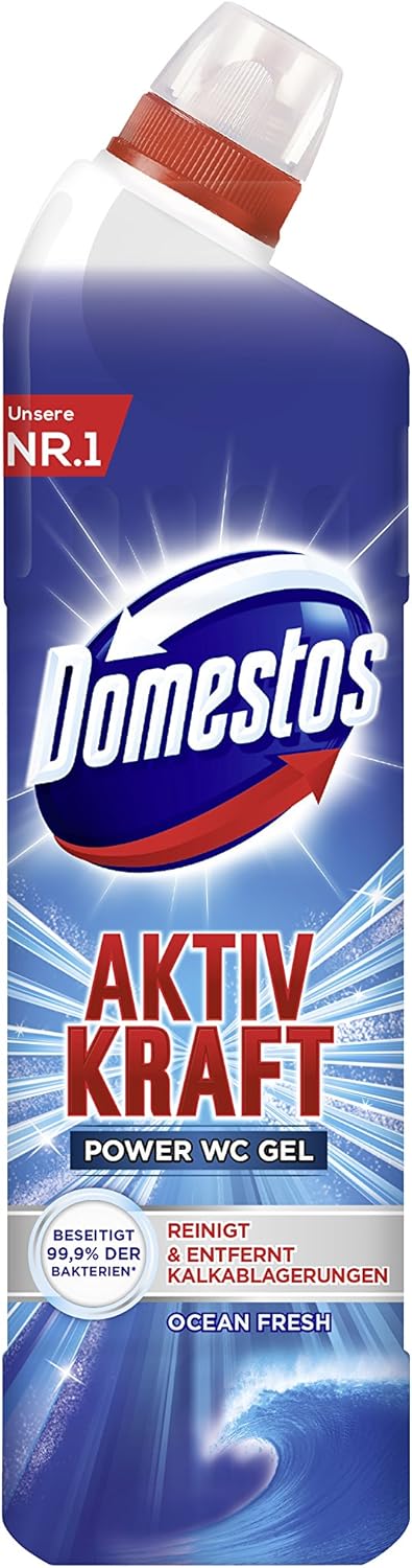 Domestos WC Gel (für strahlende Sauberkeit mit Ocean-Duft), 750ml