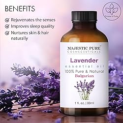 Majestic Pure Lavender Essential Oil with Glass