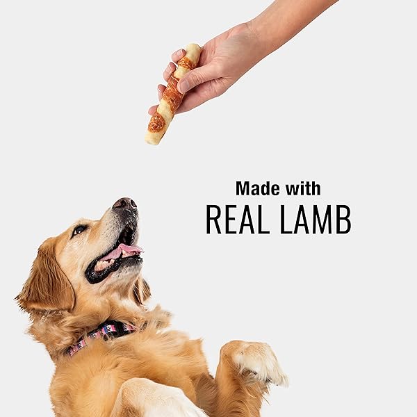 GOOD ‘N’ FIT ROLLS MADE WITH REAL LAMB, 6 SMALL ROLLS, TREAT YOUR DOG TO A LONG-LASTING AND HIGHLY DIGESTIBLE RAWHIDE CHEW