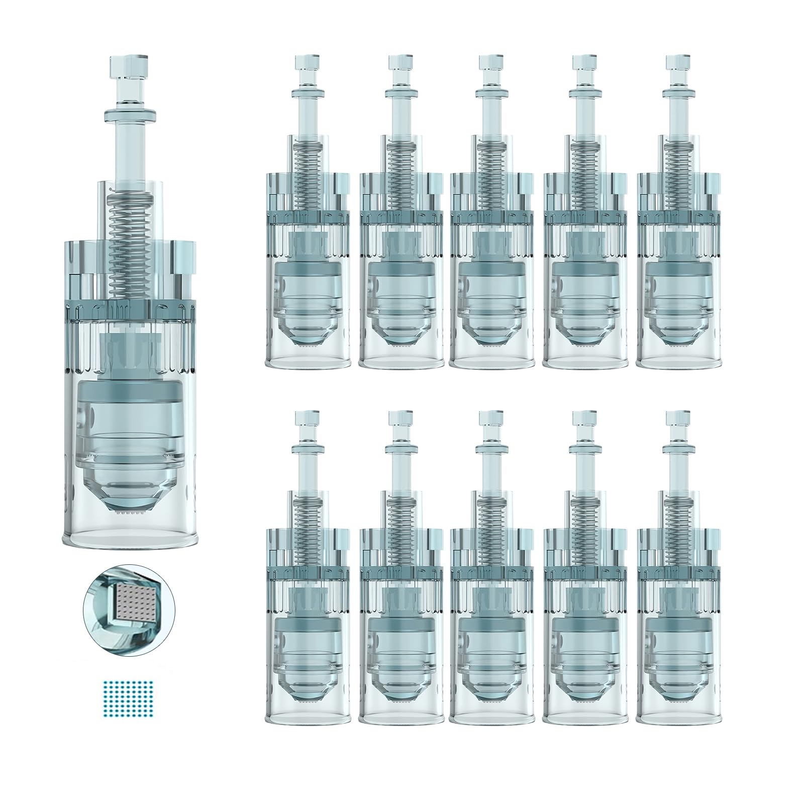 Dr.pen Ultima M8 Nano-S Replacement Cartridges, Original Dr Pen Replacement Part for Microneedling Pen M8 Model, Authentic Disposable Replacement Cartridges (Nano-S, 10Pcs)