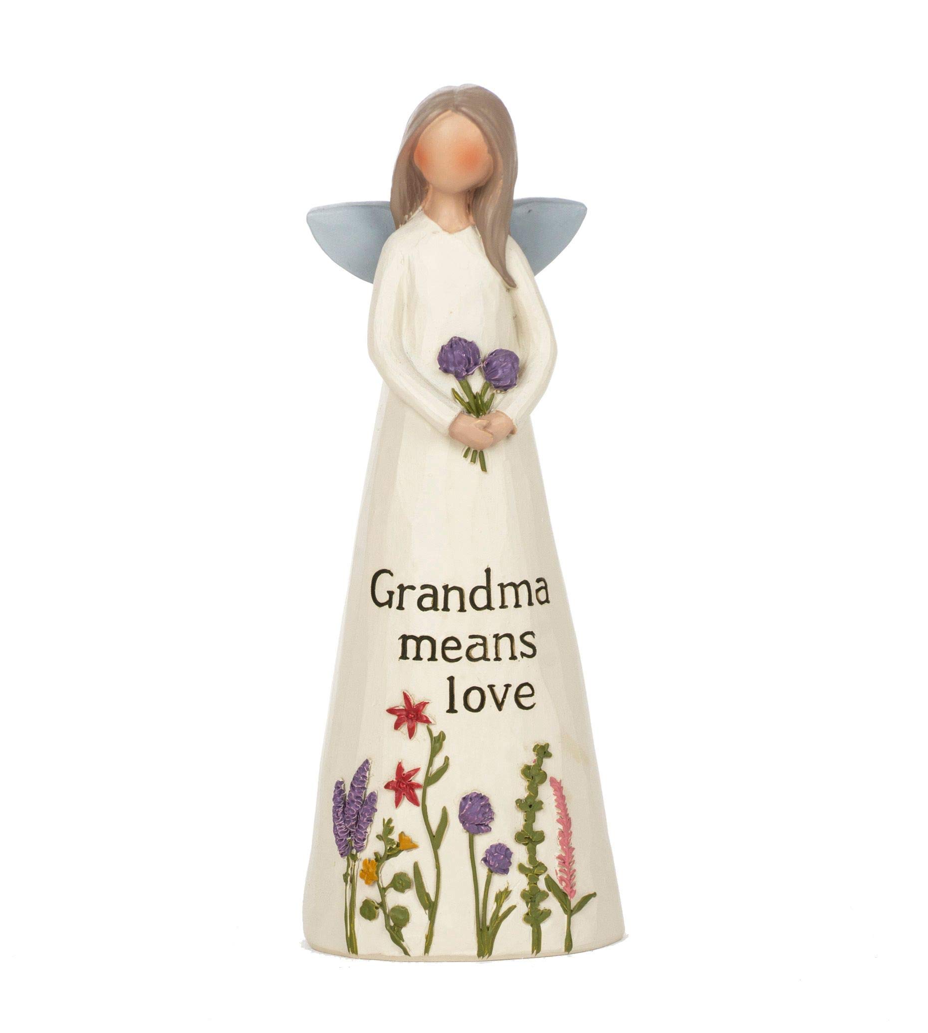 Blossom Bucket Feather & Grace Hand Painted Resin Decorative Figurine - Grandma Means Love Figurine, 5x2