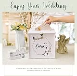 GUDELAK White Wedding Card Box with Lock PVC Gift Box 10.2 x 10.2 x 8.3 in view 5
