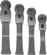 Scott Edward Knit Woods Golf Head Covers 4 Pack Grey Reticulated Driver view 2
