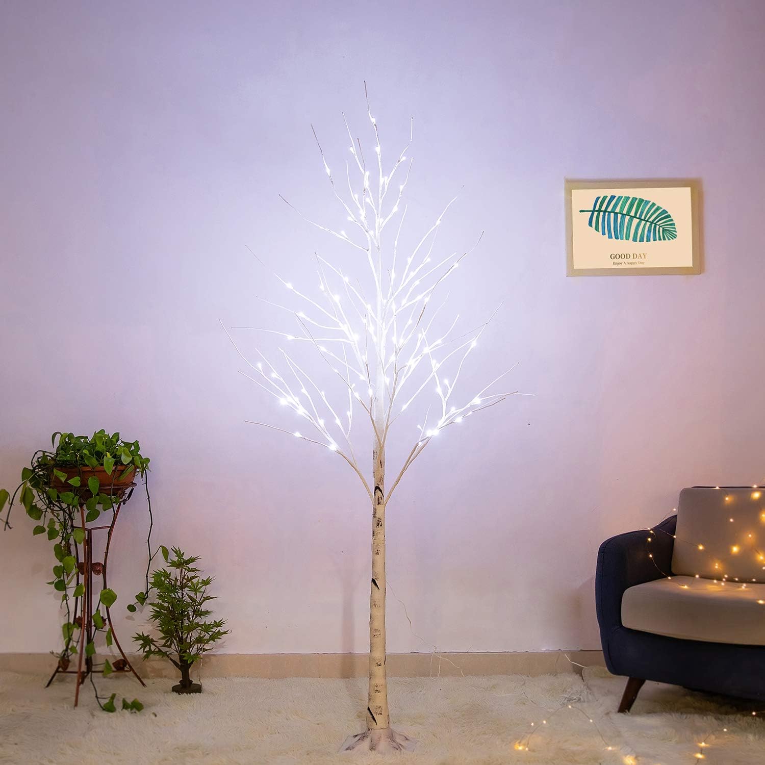 Amazon Com Bolylight 6ft 96 Led Birch Tree Artificial Decorations