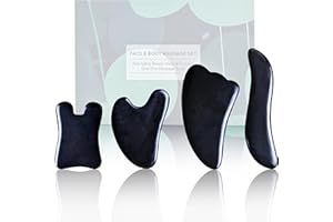 Rena Chris Guasha Massage Tool, 4 Pcs Gua Sha Facial Tool, Guasha Board for SPA Acupuncture Therapy Trigger Point Treatment, 