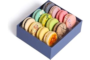 KAYLA'S CAKE French Macaroons Premium Cookies Chocolate Gift Box Basket Snacks Food Care Package for College Students Mothers Day Kids Graduation Thank You Condolences Get Well Men Women Prime 12