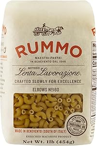Rummo Elbows Pasta N.160 - Elbow Macaroni Pasta Noodles, Elbow Noodles, Durum Wheat Pasta, Italian Pasta, Dry Pasta - 16 Ounc