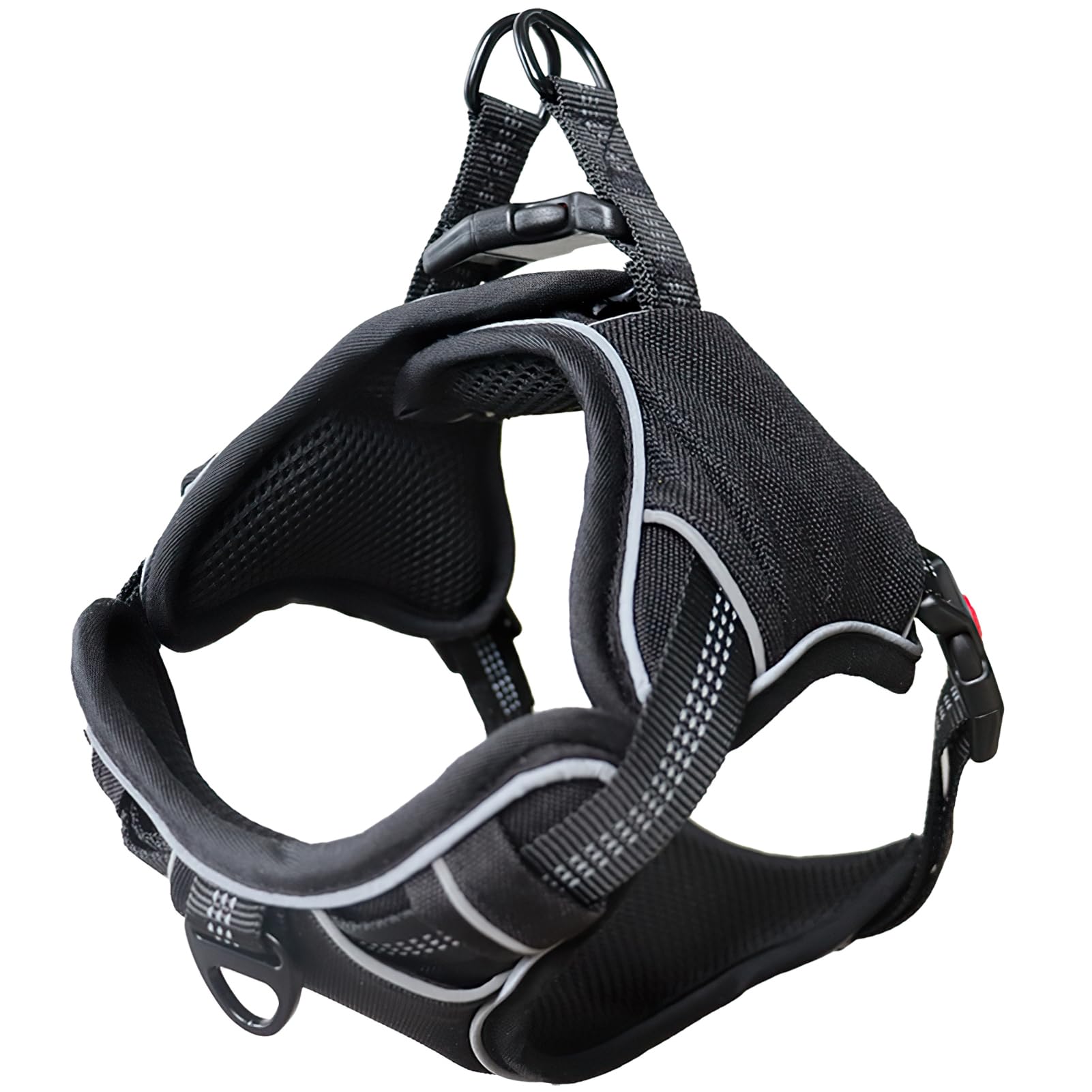 YiGeY Dog Harness Large Dog No Pull Pet Harness, Adjustable Soft Padded Pet Vest Harness for Easy Walking with Reflective Strips, Front Clip Easy Control Large Breed Dog Stop Pulling Black