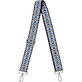 uxcell Purse Strap Replacement, 27.5-53inch Adjustable Polyester Stylish 1.5inch Wide Crossbody Shoulder Strap for Handbag Guitar(Blue, Silver Buckle)
