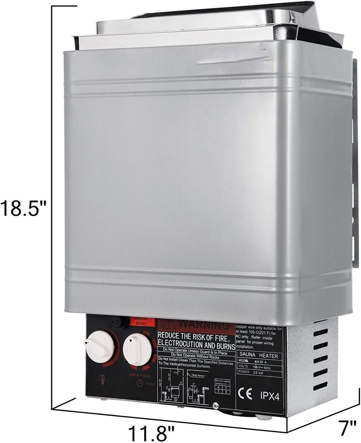 Vevor Sauna Heater 2kw Dry Steam Bath Stove 110v 120v With Internal Controller For Max 105 9 Cubic Feet Home Hotel Spa Shower