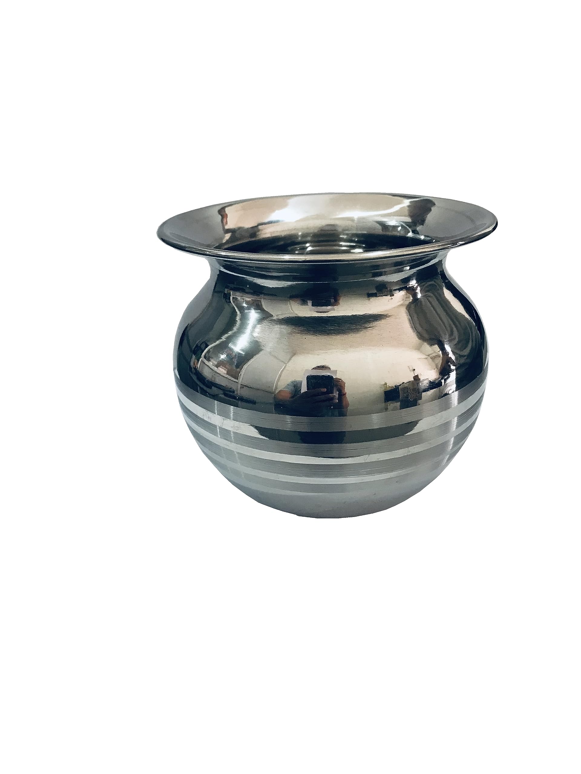 Gavya International Stainless Steel Pooja Lota Kalash Lota Utensil Vessel Temple Pooja Kalash for karwa chauth Pooja Hindu Festival Puja (No.- 9) Capacity - 450 ML