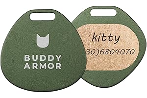 BuddyArmor Customized Pet ID Tags, Anti-Lost Aluminum Cat and Dog Tags, Aluminum Pet Tags, Lightweight & Silent, Waterproof & Easy to Read(Green)