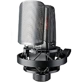 TAKSTAR TAK55 XLR Condenser Microphone with 34mm Large Diaphragm | 34mm Dual Gold Plated Large-Diaphragm, 20Hz-20kHz, -10dB gain, Cardioid / Bi-directional / Omni-directional Polar Pattern