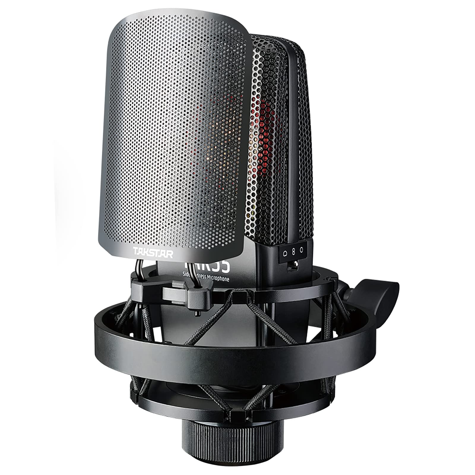 TAKSTAR XLR Condenser Microphone with 34mm Large Diaphragm, Professional Studio Mic with Three Polar Patterns&Gain Adjustment, for Vocal Recording Podcasting Streaming Voice Overs YouTube Tiktok TAK55