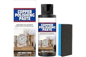 Copper Polishing Cream,Gentle Cleaning with Sponge 50g | Bronze Polish Tarnish Remover Paste | for Silver Bronze Cookware Sin