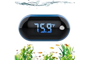 LED Fish Tank Thermometer, PAIZOO Digital Aquarium Thermometer with Touch Screen, Range of 32-211℉, Accuracy & Energy-Saving Stick-on Wireless Thermometer for Glass Containers, Turtle Tank, Aquariums