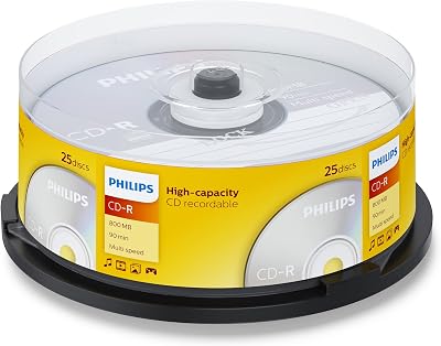 Philips CD-R 800MB Data 90 Minute Multi Speed Recording Discs 25 Pack