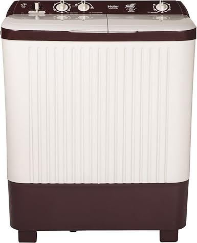 Haier 7.2 kg Semi-Automatic Top Loading Washing Machine (HTW72-187BO, Burgundy)