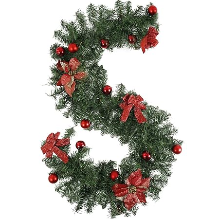 Libraoeu Guirlande Noël De Sapin Artificiel De 180 Cm Nœud