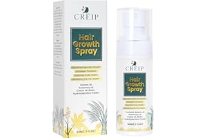 Creip Hair Growth Spray, 2 FL OZ: Natural Formula with Batana, Castor and Rosemary Oil, Rice Water, and Biotin for Women and Men - Stimulates Hair Follicles & Promotes Hair Thickening