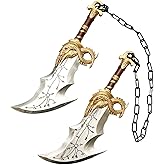 17" Medieval Kratos Fully Upgraded Blades of Chaos Foam Sword Cosplay Prop LARP 1:1 Replica Costume Halloween Gold Silver