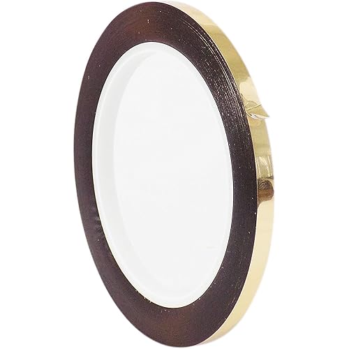 WOD MPFT2 Gold Metalized Polyester Mylar Film Tape with Acrylic Adhesive, 1/4 inch x 72 yds. Vibrant Mirror Like Finish, Decor Tape for Detailing Accent Wall, Graphic Arts, Car and Boat Trim