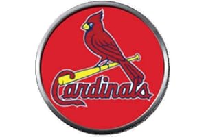 FASHION SNAP JEWELRY Bird On Red MLB Baseball St Louis Cardinals Bat Logo 18MM - 20MM Snap Jewelry Charm