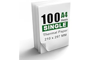 BAGVHANDBAGRO 100 Sheets A4 Thermal Paper, 8.27x11.69' Thermal Paper(210 x 297 mm) for Portable Thermal Printer, Compatible with MT800/MT800Q/M08F/PJ762/PJ763MFi, for School or Work, Printing Files, Picture, etc